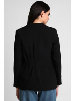 Allen Solly - Women Black Solid Casual Blazer