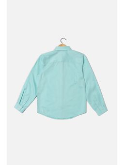 Allen Solly - Boys Sea Green Slim Fit Textured Casual Shirt