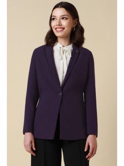 Allen Solly - Women Purple Regular Fit Blazer