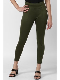 Van Heusen - Women Green Solid Casual Regular Fit Jeggings
