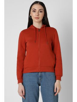 Van Heusen - Women Red Solid Hoodie
