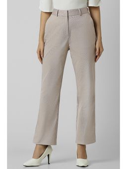 Van Heusen - Women Grey Textured Formal Regular Fit Trouser