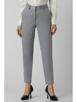 Van Heusen - Women Grey Textured Formal Regular Fit Trouser