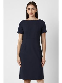 Van Heusen - Women Black Solid Knee Length Formal Dress