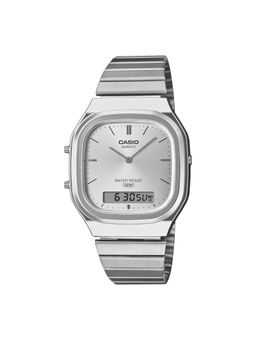 Casio - Unisex Stainless Steel White Analog - Digital Casual Watch AQ-240E-7ADF (Medium)