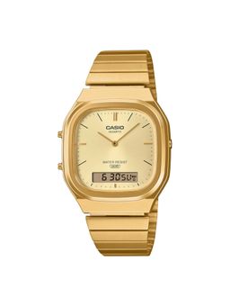 Casio - Unisex Stainless Steel Gold Analog - Digital Casual Watch AQ-240EG-9ADF (Medium)