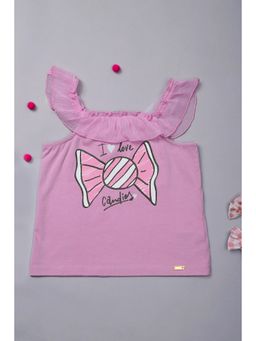 One Friday - Girls Lilac Cotton Cotton Top