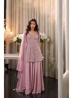 CHARU AND VASUNDHARA - Etsa Lilac Pink Kurta with Palazzo & Dupatta (Set of 3)