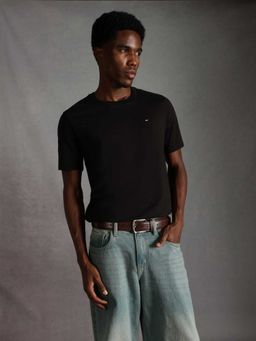Tommy Hilfiger - Solid Regular Fit Cotton T-shirt - Black