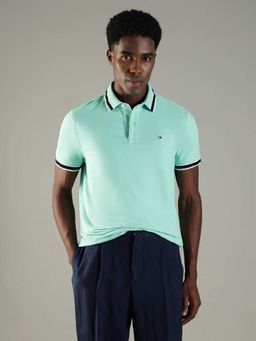 Tommy Hilfiger - Solid Regular Fit Cotton Polo T-shirt - Green