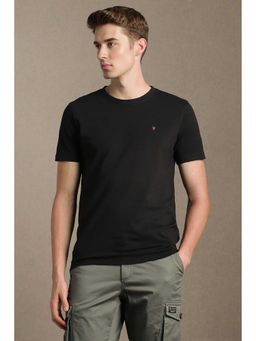 Louis Philippe - Men Black Solid Crew Neck T-shirt