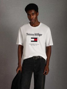 Tommy Hilfiger - Embroidered Logo Regular Fit Cotton T-shirt - White