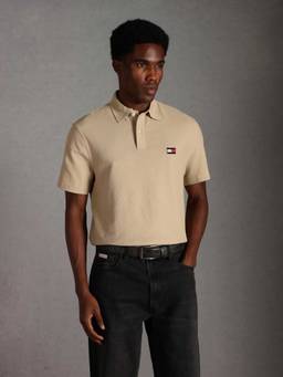 Tommy Hilfiger - Solid Regular Fit Cotton Polo T-shirt - Beige