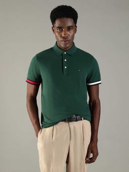 Tommy Hilfiger - Solid Slim Fit Cotton Polo T-shirt - Green