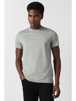 Van Heusen - Men Grey Solid Crew Neck T-shirt