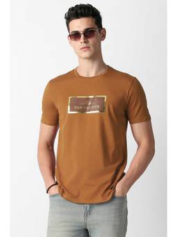 Van Heusen - Men Brown Graphic Print Crew Neck T-shirt
