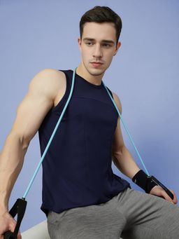 CHKOKKO - Navy Men Gym Tank Tops Navy Blue