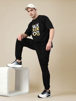 CHKOKKO - Black Men Summer Co-Ord (Set of 2)