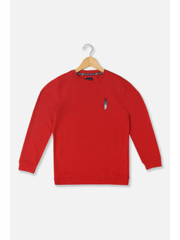 Allen Solly - Boys Red Regular Solid Crew Neck T-Shirt