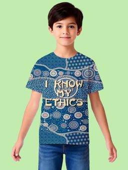 Nusyl - Blue Knitted Half Sleeves T-Shirt