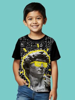 Nusyl - Black Knitted Half Sleeves T-Shirt