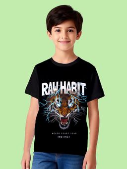 Nusyl - Black Knitted Half Sleeves T-Shirt