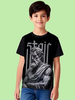 Nusyl - Black Knitted Half Sleeves T-Shirt