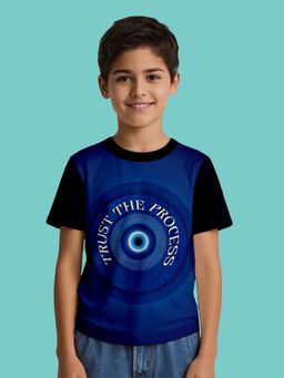 Nusyl - Blue Knitted Half Sleeves T-Shirt