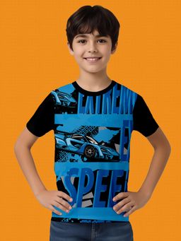 Nusyl - Blue Knitted Half Sleeves T-Shirt