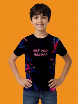 Nusyl - Navy Blue Knitted Half Sleeves T-Shirt