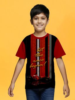 Nusyl - Red Knitted Half Sleeves T-Shirt