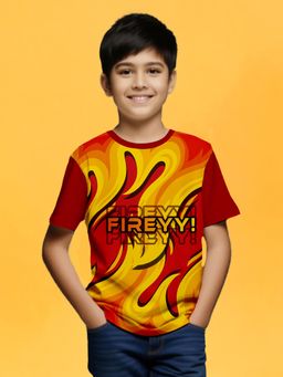 Nusyl - Red Knitted Half Sleeves T-Shirt