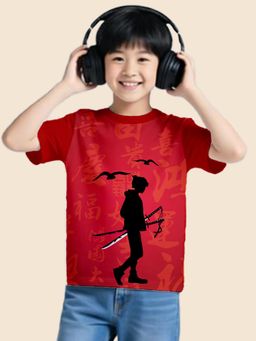 Nusyl - Red Knitted Half Sleeves T-Shirt