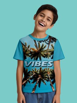 Nusyl - Blue Knitted Half Sleeves T-Shirt