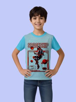 Nusyl - Blue Knitted Half Sleeves T-Shirt