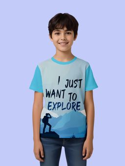 Nusyl - Blue Knitted Half Sleeves T-Shirt