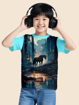 Nusyl - Blue Knitted Half Sleeves T-Shirt