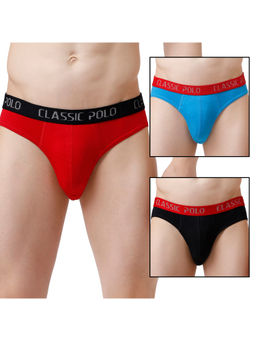 Classic Polo - Men Solid Cotton Slim Fit Briefs (Pack of 3)