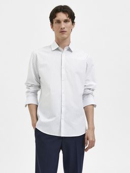 Selected - White Striped Full Sleeves Shirt