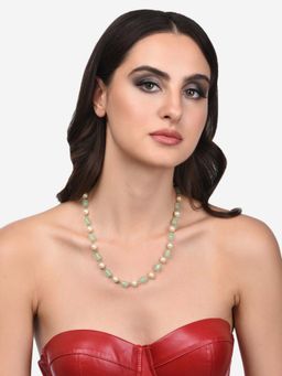 Zaveri Pearls - Green Beaded Contemporary Necklace & Chain-ZPFK13763