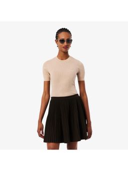 Lacoste - Short Sleeves Merino Wool Rib Knit Sweater