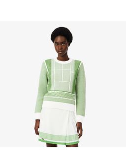 Lacoste - Tennis Court Graphic Jacquard Sweater