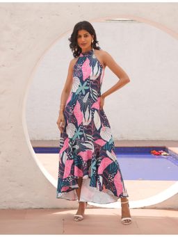 Golden Mirror Fashion - Womens Multi Color Tropical Knot Dress