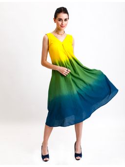 Golden Mirror Fashion - Sleeveless Ombre A Line Dress