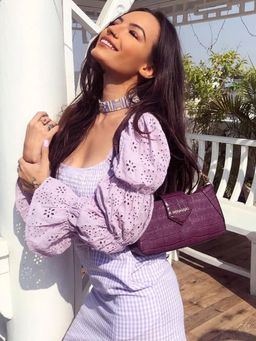 MIRAGGIO - Isabella Wine Shoulder Bag With Detachable Strap