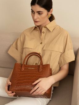 MIRAGGIO - Victoria Textured Top Handle Satchel Handbag With Detachable Strap