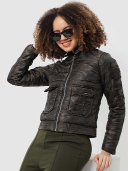Campus Sutra - Women Camouflage Puffer Jacket