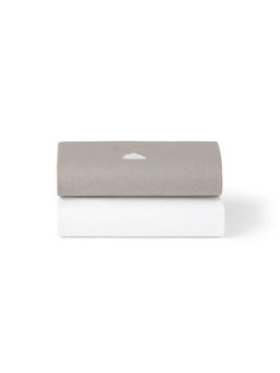 Snuz - Cotton Crib Fitted Sheets - Grey-Cloud (Pack of 2)