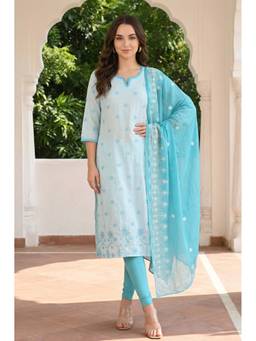 Aurelia - Turquoise Floral Dupatta