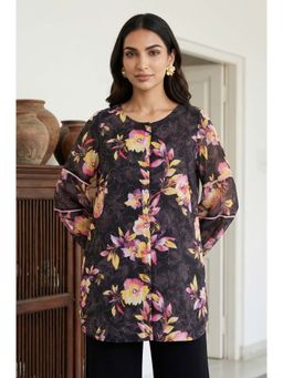 Aurelia - Black Floral Full Sleeves Tunic